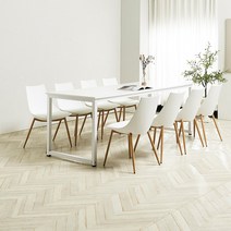 원스텝 컴퓨터책상 2100 대형책상 철제 데스크 6인용 8인용 서재 회의테이블, 화이트(화이트프레임)