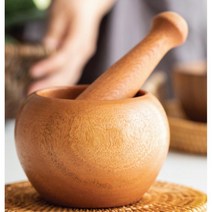 실용 인테리어용 우드 미니 절구 세트 미니절구통