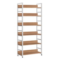 레아 기본형 6단600 H 철제책장 오크, 화이트오크