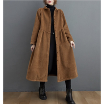 마마제이 중년여성 40 50대 엄마옷 마담 빅사이즈 코듀로이 기모 안감 골덴 카라 롱 원피스