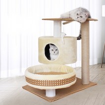 미니 캣타워 고양이 소형 낮은 뚱냥이 펫타워 놀이터 원룸, A형/그레이/중형