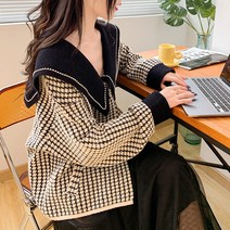 여성 모직 숏 코트 Houndstooth 여성용 짧은 가을과 겨울 스타일 네