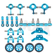 Wltoys-P929 P939 K979 1/28 금속 충격 흡수 스티어링 컵 스윙 암 풀 세트 RC 자동차 업그레이드 부품, 03 Blue C