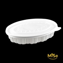 일회용기 타원찜 AJ 타원찜일회용기 중 타원찜배달용기 포장타원찜용기 1회용타원찜 100세트, 백색