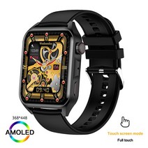 안드로이드올인원 2022 AMOLED 스마트 워치 1.78 인치 HD 항상 디스플레이 다이얼 맞춤 응답 시계 여성 IP6, 01 SilicaGel Black