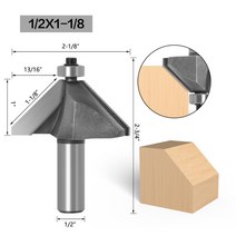 1개 quot;1/2quot; 생크 챔퍼 커터 라우터 비트 나무 말 코 45 도 CNC 목공 두 플루트 엔드 밀, 17 127X286_03 12mm shank