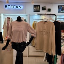 [스테파니] 베이직 라운드 롱 백 나염 티셔츠 TS2502 뉴코아울산점