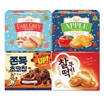 청우 쫀득초코칩 240g+찰떡쿠키 215g+그랑쉘 사과 195g+얼그레이자몽 190g(총4개), 4개