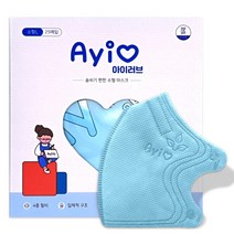 아이러브 리뉴엘 새부리형 KC인증 소형 초소형 컬러 마스크, 스카이블루 L (8세-10세), 25매