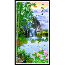 히여 화야 보석 십자수 3D DIY 패키지 BH-168, 대나무 폭포 산수도