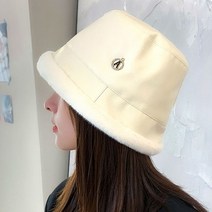 준캡 가을 겨울 A큐빅링 퍼 벙거지 여성 여자 모자 버킷햇