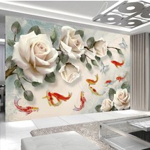 HAENGBUK 비단 잉어 9마리 구어도 보석십자수 부자되는 DIY 취미 비즈 큐빅, 하나, 150X80CM