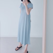 나날샵/ 시원한 아이스 냉장고 원피스 여름 썸머 인견 에어컨 시원한 선풍기 롱원피스 미디롱 반팔원피스 실크 여름잠옷 원피스잠옷 홈웨어 루즈핏 빅사이즈 여성의류 쿨링 엄마옷 임부복