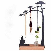 붓 걸이 다기능 금속 나무 중국 브러시 펜 홀더 서예 행거 스탠드, 01 Style 1