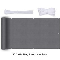 어닝 사이드월 윈드스크린 바람막이차양 그물 환기 개인 정보 보호 스크린 발코니 커버 HDPE 버클 야외 항, 01 Dark Gray_04 0.9 x 6 m