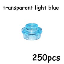 중국레고 250PCS MOC 조립 입자 4073 6141 플레이트 라운드 1x1 도트 DIY 빌딩 블록 1*1 피규어 램프 벽돌, 14 transparentlightblue