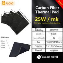 MK 탄소 섬유 서멀 패드 CPU GPU 그래픽 카드 마더보드 냉각 패드 멀티 사이즈 25W 10x10 40x40 30x30 20x20mm, 40x40mm, thickness 2.0mm