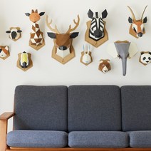 일본 정식수입 KAKUKAKU WALL 동물 26종 모음 DIY 페이퍼크래프트 종이모형 종이퍼즐 3D모형 3D 종이 입체퍼즐 장식품 집꾸미기 동물모형 벽장식 벽걸이, 고양이 M