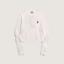 후아유 여친룩끝판왕 짧은니트 봄신상 봄니트 시밀러룩 추천 입학식 졸업식 선물 코디 스티브 R넥 크롭 케이블 풀오버 / WHKAD1111F 중계점