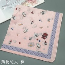 라이팡팡 60수 슬러브 프린트 쁘띠 스카프 여성 손수건 쇼핑의 달인 손수건 얇은