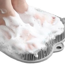 풋 브러쉬 매트 실리콘 발세척매트 발브러쉬 발 씻기판 욕실서서 발씻는매트 발닦이 발 닦는 풋패드, 풋브러쉬 그레이