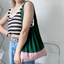 모칠라백 와유백 뜨게가방 복조리 미니 플리츠 하이엔드 패션 프랑스 복고풍 멀티 접는 니트 가방 오르간 어깨 가방