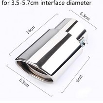 배기팁 범용 자동차 배기 머플러 팁 스테인레스 스틸 팔꿈치/스트레이트 파이프 개조된 테일 쓰로트 라이, 01 straight-silver