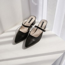 발편한 스틸레토 밴딩 스트랩 뮬 5cm 여성 블로퍼