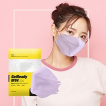 KF94 겟레디 컬러 마스크 대형 보건용 대용량 국산 3D 라이트핏, 100매, 퍼플