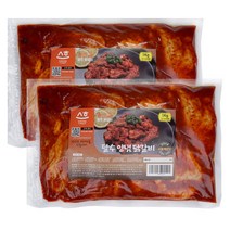 [유미네닭갈비] 춘천달수닭갈비 닭다리살과 국내산고춧가루로 만든 냉장 양념닭갈비 1kgX2팩(2kg), 1kg, 2팩
