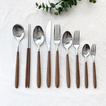 [안젤라스] (창고세일) 골든벨 커트러리 메이플 우드 커트러리 양식기 신혼부부 선물, 6. 디저트 스푼