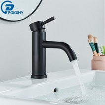 소형싱크대 간이 미니 싱크대 POIQIHY-욕실 수도꼭지 브러시드 골드 세면대 냉수 믹서 싱크 탭 싱글 핸, 01 Matte Black