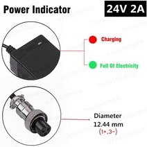 납산 배터리 충전기 휠체어 골프 카트용 전기 스쿠터 자전거 잔디 깎는 기계 24V 2A 28.8V, [02] EU, [03] 3P GX16