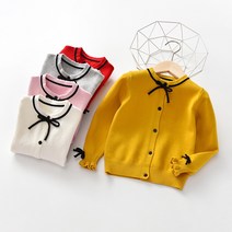 크리스탈하우스 여아 유아 간절기 리본 니트 가디건 [T225]