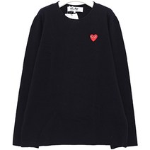 국내배송)꼼데가르송 P1N068 NAVY 레드하트 울 니트