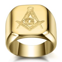 남성 힙합 펑크 스틸 316L 스테인레스 프리메이슨 반지 마스터 인장 메이슨 보석
