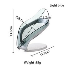 욕실 비누 랙 잎 모양의 접시 샤워 주방 식기 스토리지 안티-슬립 드레인 보관 상자, [01] style 1 Light blue