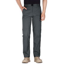프리솔져 남성 남자 아웃도어 컨버터블 등산 하이킹 팬츠 바지 하의 허리띠 벨트 혁띠 경량 전술 카고 나일론 스판덱스 (컨버터블 다크 그레이 폭 81.3cm(32인치) x 길이 81