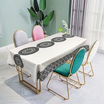 감성디자인 방수식탁보 식탁커버 테이블커버, 100×140 (2인용), 06. 원형패턴 식탁보