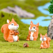 도토리 다람쥐 가족 테라리움 화분 DIY 만들기 재료 동물 미니어처 피규어, 1. 다람쥐 대