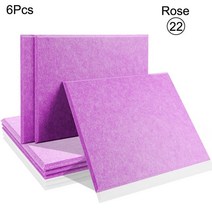 방음 부스 6 Pcs 사운드 흡수 소재 Acoust 절연 Absorcion 패널 도어 씰 스트립 홈 음악 스튜디오 벽, [01] Rectangle, [14] 22--Rose, [01] 0.8cm Medium Density