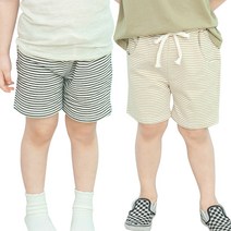 [남녀공용] 라인5부팬츠 2종세트 유아 시원 팬츠 국내제작