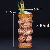 하와이 카페 머그컵 티키 bar poker tiki mug creative hawaii, 1개 340ml