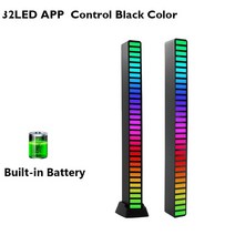 가성비 사운드바 FTOYIN 크리 에이 티브 RGB 음악 사운드 라이트 바 5V USB 16 32Led App 제어 Led 리듬 조명 픽업 음성 주변 호환, 09 32led Black APP