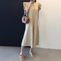 어바웃탑 러플소매 점프슈트