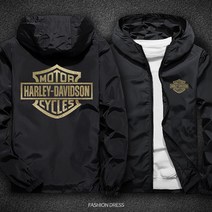 Harley Davidson 할리 데이비슨 야마하 재킷 가와사키 오토바이 후드 코트 오토바이 면 코트 반사 재킷, 재킷2XL180 80kg, 강황색 할리 블랙 도금