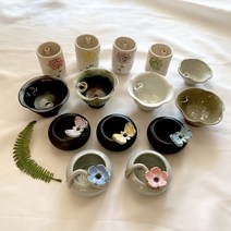 이천 도자기 미니 가든 꽃 수반 실내 정원, 연잎_화이트