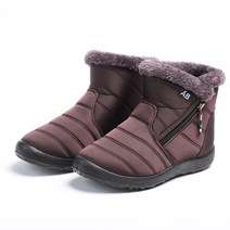 Women Boots Snow Flat Ladies Shoes Waterproof Zipper For Comfortable Fur Mujer Winter, 05 39, 05 brown_05 39