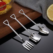 삽모양 디저트 스텐 스푼 포크 케이크 홈카페 삽스푼 삽포크 티스푼세트 디저트스푼