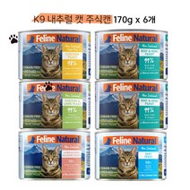 K9 내추럴 캣 고양이 주식캔, 170g x 6개 치킨앤 램